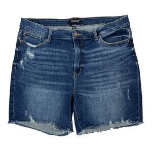 Judy blue 6 inch denim, distressed stretch. Shorts SZ 2XL New
